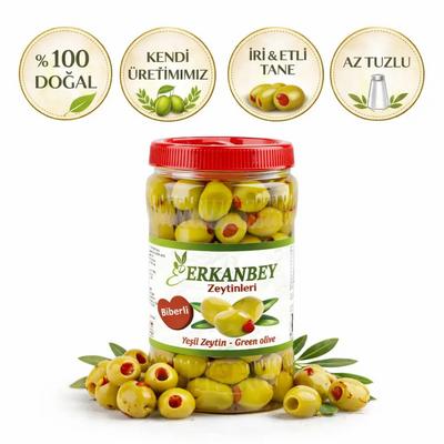 Erkanbey |  İri Boy  Biberli Zeytin - 1 kg
