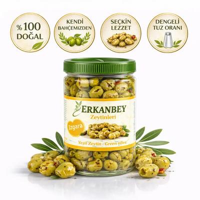 Erkanbey | Gurme Izgara Yeşil Zeytin (1 Kg)⭐