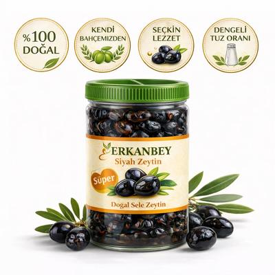 Erkanbey | Süper Siyah Zeytin (1 Kg)